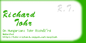 richard tohr business card